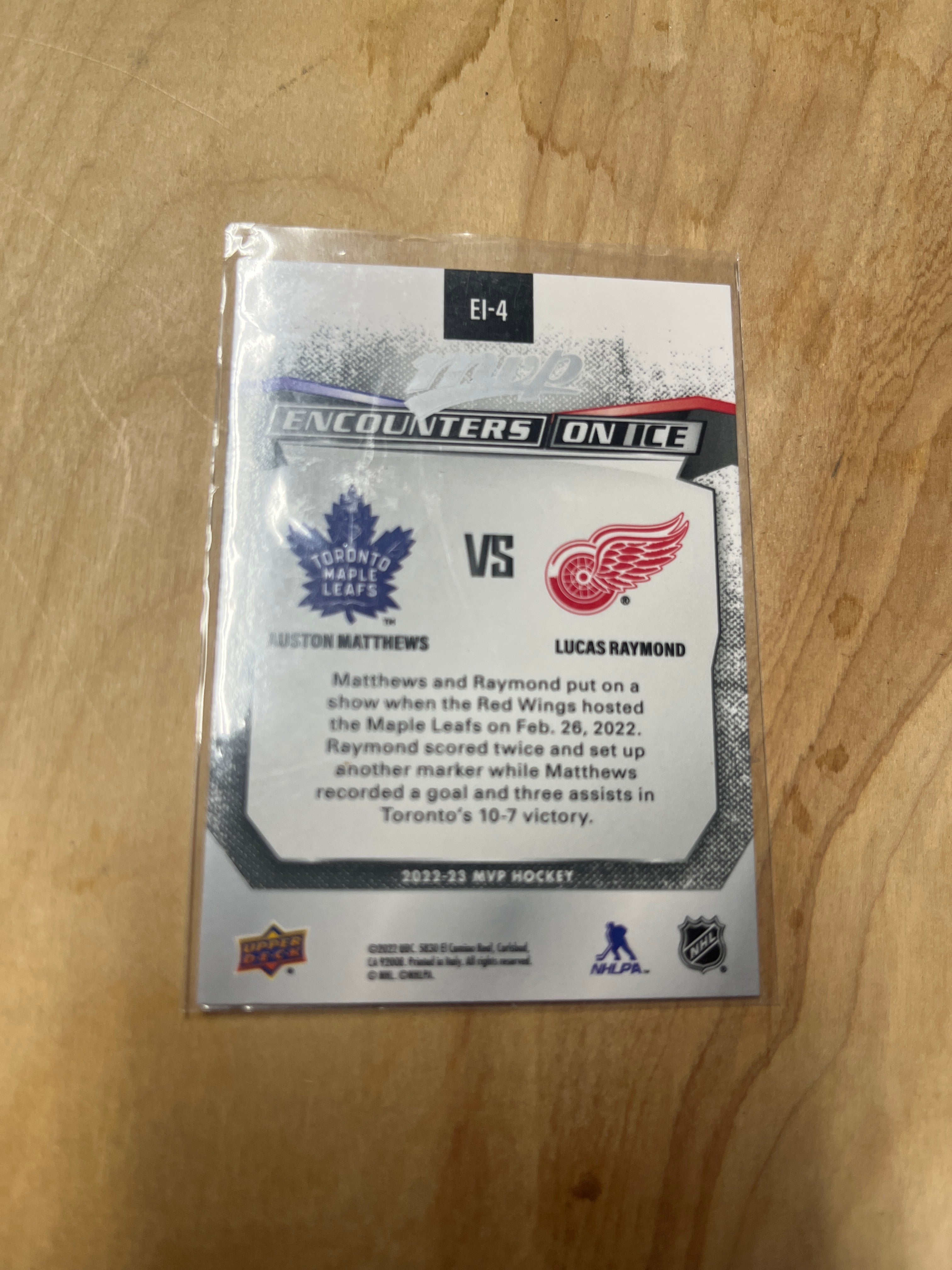 Auston Matthews/Lucas Raymond Ecounters On Ice #EI-4
