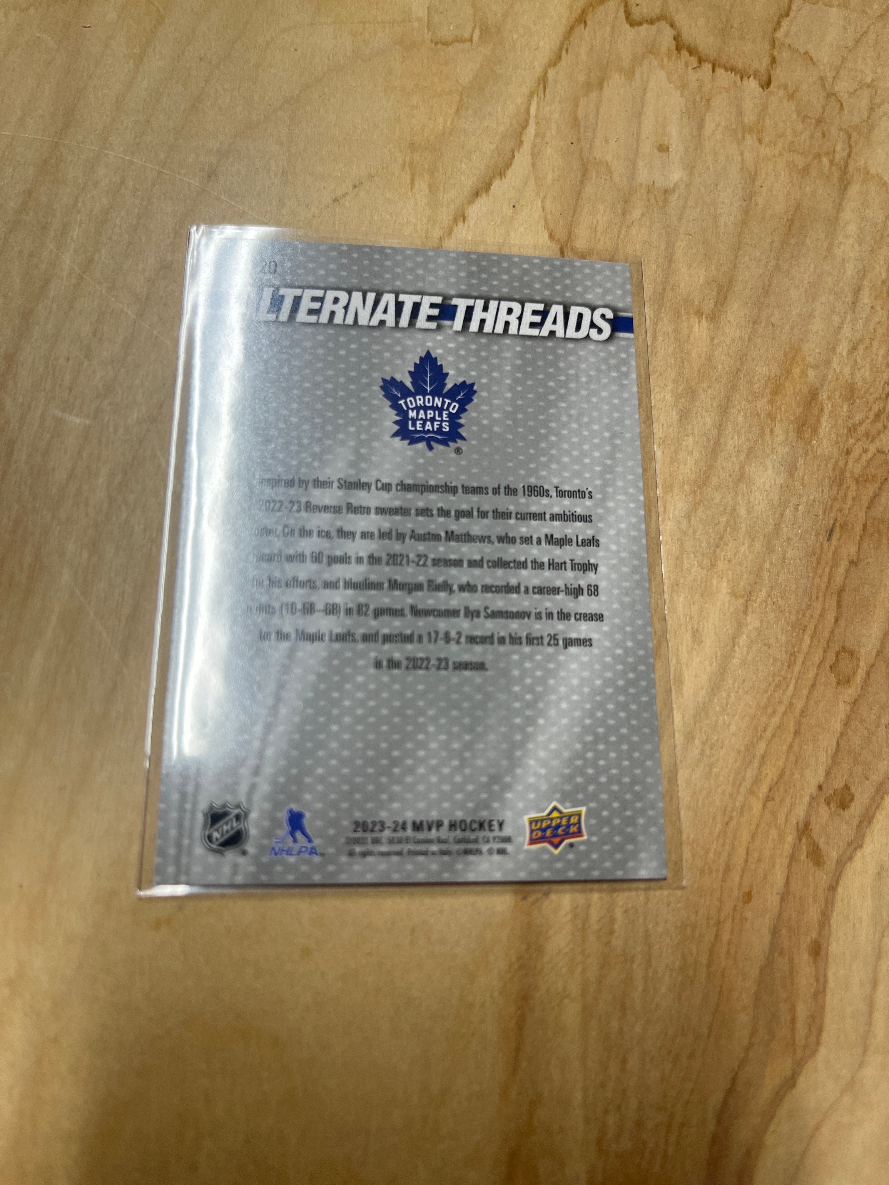 Alternate Threads (Toronto Maple Leafs) Gold #AT-20